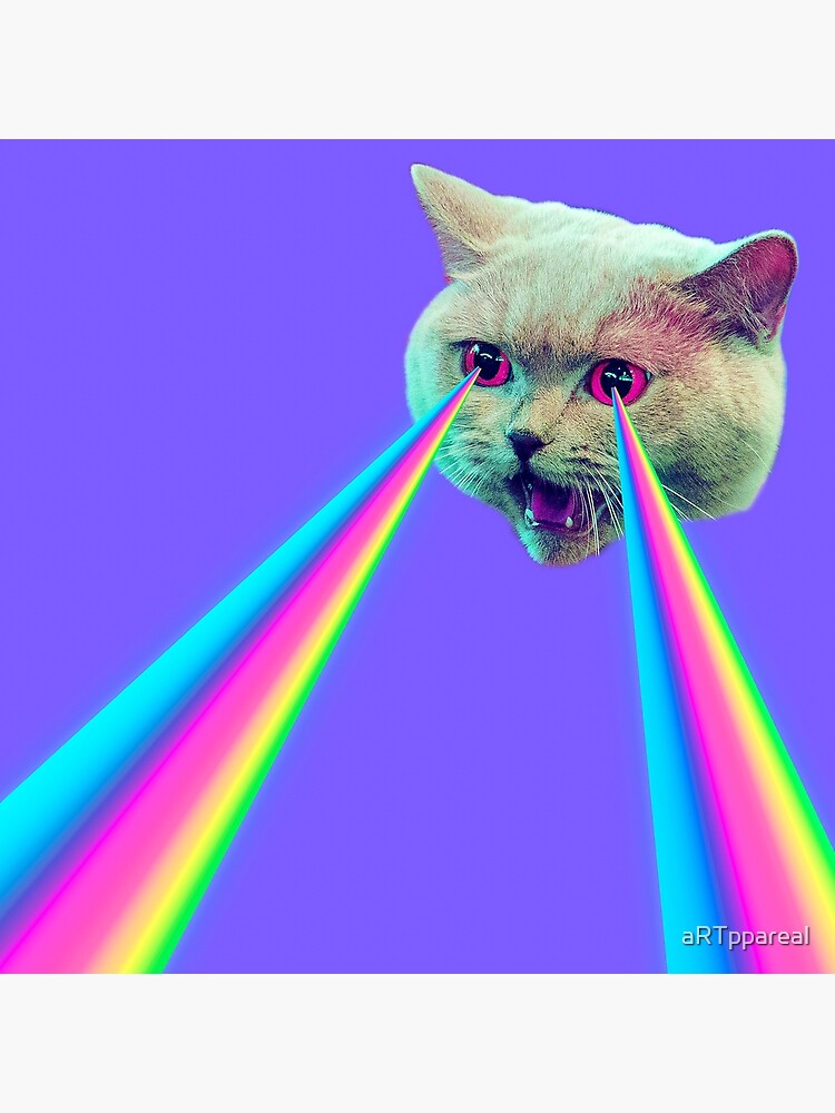 meme-cat-laser-cat-cat-eyes-laser-poster-for-sale-by-artppareal