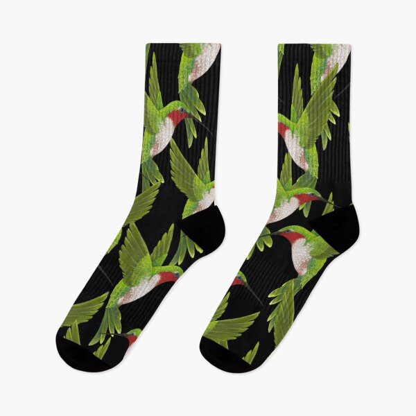 Item preview, Ruby Throated Hummingbirds on a black background  designed and sold by AMM550.