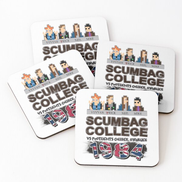 Item preview, SCUMBAG COLLEGE VS Footlights, Oxbridge - Vyvyan, Rick, Neil, Mike  - Pixel Art - The Young Ones Inspired designed and sold by RetroTeeStudio.