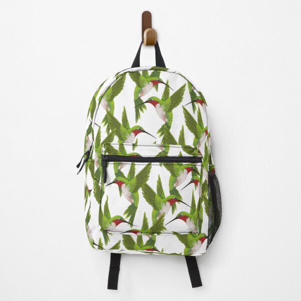 Item preview, Ruby Throated Hummingbirds on a white background designed and sold by AMM550.