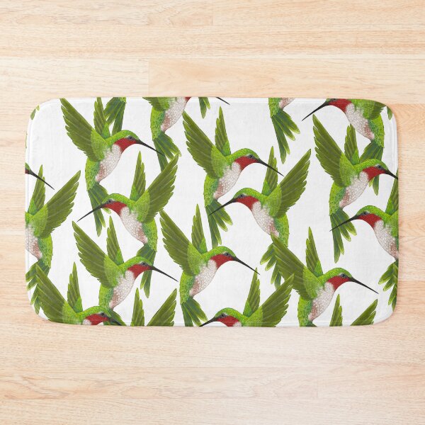 Item preview, Ruby Throated Hummingbirds on a white background  designed and sold by AMM550.