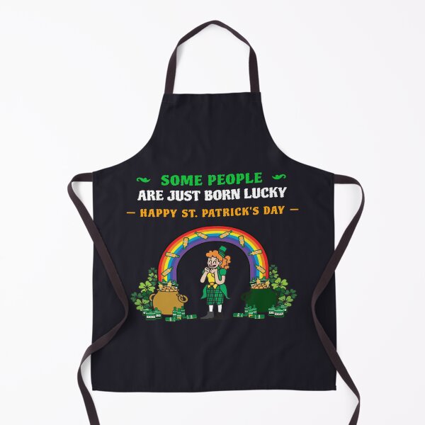 Item preview, ST. Patrick's Day - Some People Are Just Born Lucky With Leprechaun Crock of Gold or Pot of Gold Redheaded Irish Girl with Rainbow designed and sold by LMcDs.