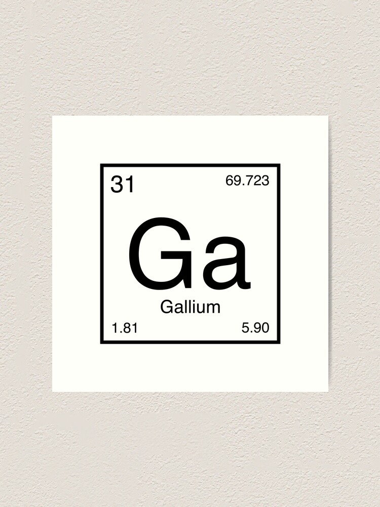 "Gallium Element (black)" Art Print for Sale by AllAboutScience Redbubble
