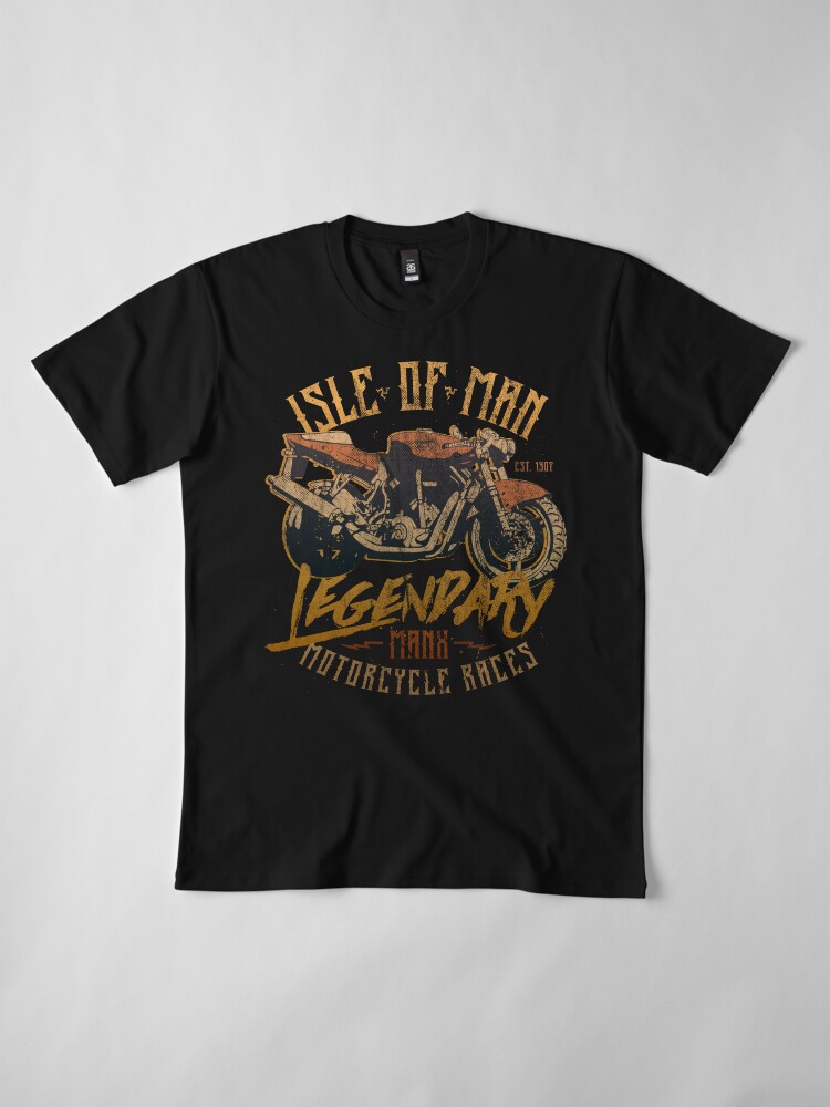 Alternate view of Isle Of Man Manx Motorcycle Races Legendary Vintage Biker Premium T-Shirt
