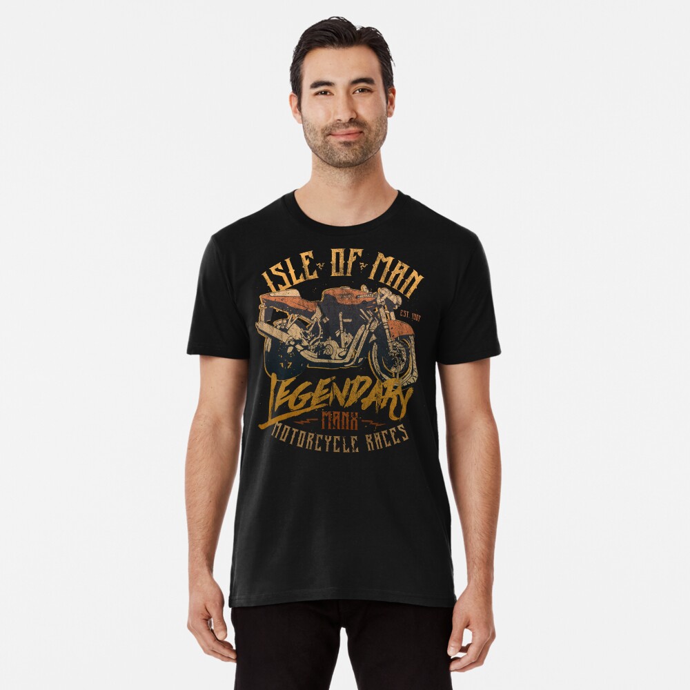 Isle Of Man Manx Motorcycle Races Legendary Vintage Biker Premium T-Shirt