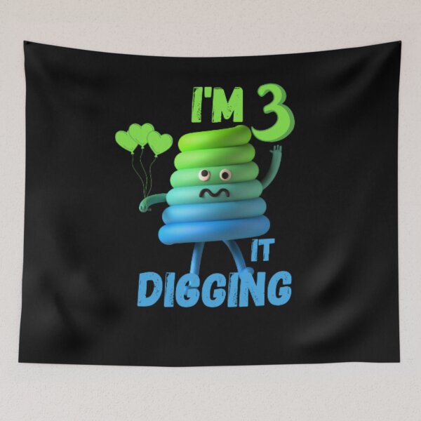 Item preview, Kids I'm 3 Three And Digging It Being 3 Yo Bday Boy Girl Toddler designed and sold by anas667.