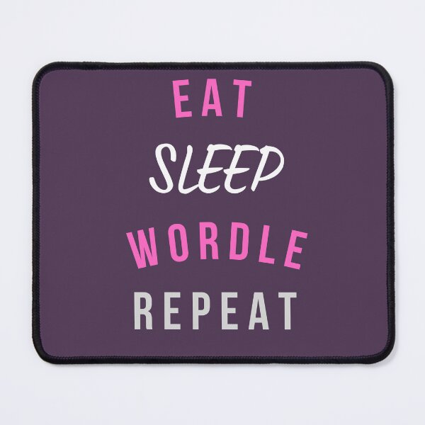 Item preview, Eat Sleep Wordle Repeat - pink with white design - typography designed and sold by Rsagur12.