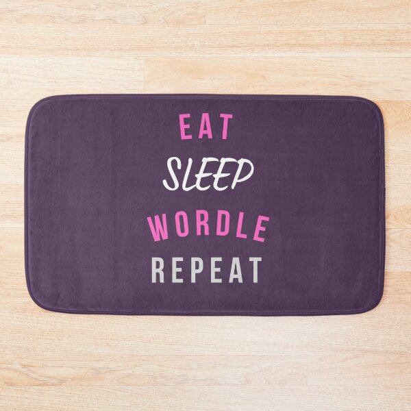 Item preview, Eat Sleep Wordle Repeat - pink with white design - typography designed and sold by Rsagur12.