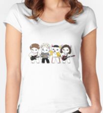 Meow Rockband Tailliertes Rundhals-Shirt