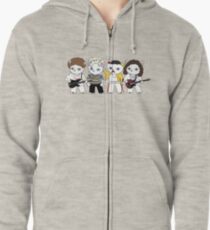 Meow rock band Zipped Hoodie