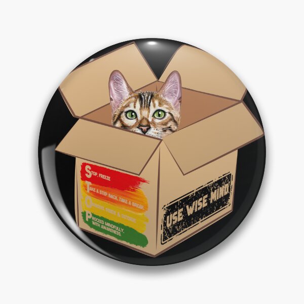 Item preview, Cat in a Box Collection. STOP Technique for coping with confronting situations - your feelings are valid, get grounded, use wise mind. designed and sold by Wise-Cats.