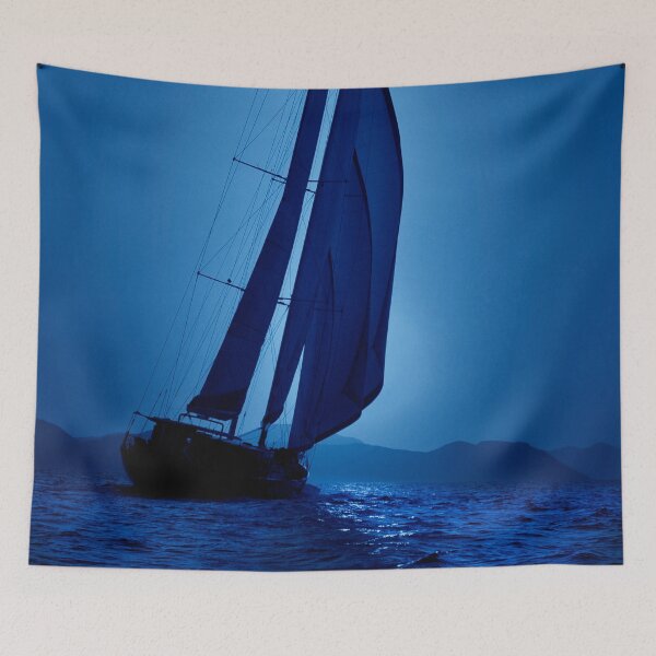 Item preview, sailboat sailing under the moon light designed and sold by laikaincosmos.