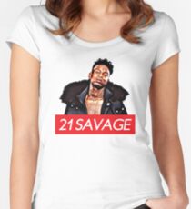 21 SAVAGE Women's Fitted Scoop T-Shirt