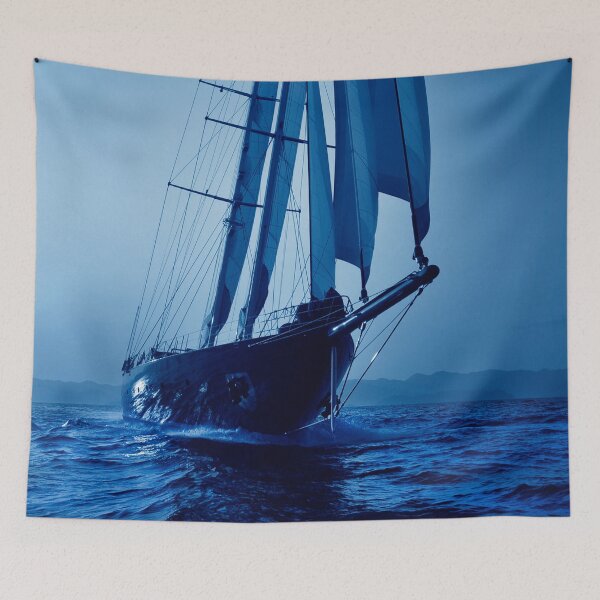 Item preview, sailboat sailing early in the morning designed and sold by laikaincosmos.