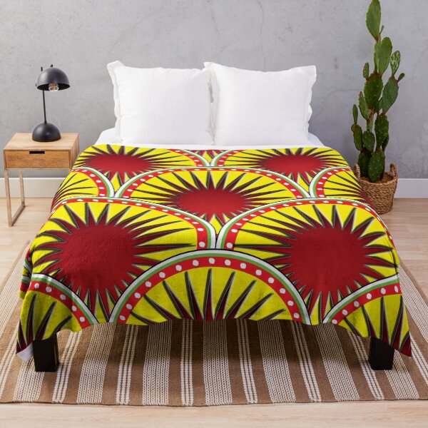 Item preview, Abstract Red Stars and Yellow Scallop Pattern designed and sold by CharJens.