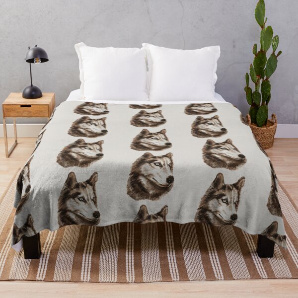 Item preview, Handpainted watercolor Wolf in sepia designed and sold by artbyminakshi.