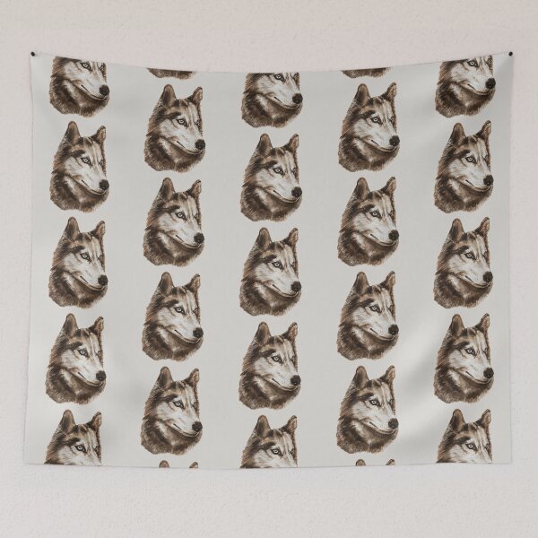 Item preview, Handpainted watercolor Wolf in sepia designed and sold by artbyminakshi.