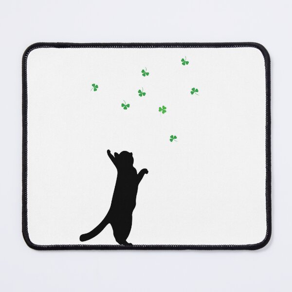 Item preview, Happy St Catricks Day- black cat catching luck Shamrock designed and sold by DesignsbyMona.