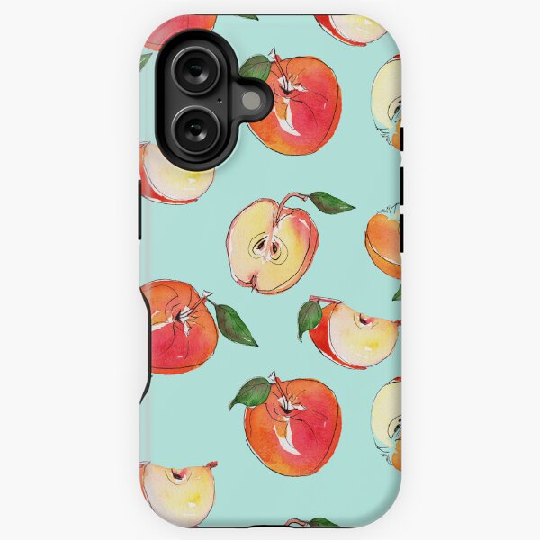 Apples-sliced with turquoise Background iPhone Tough Case