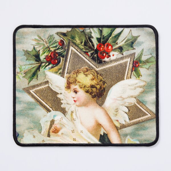 Item preview, A Joyous Christmastide - Vintage Christmas Cherubs Guardian Angel With Decoration designed and sold by AesthetesLegacy.