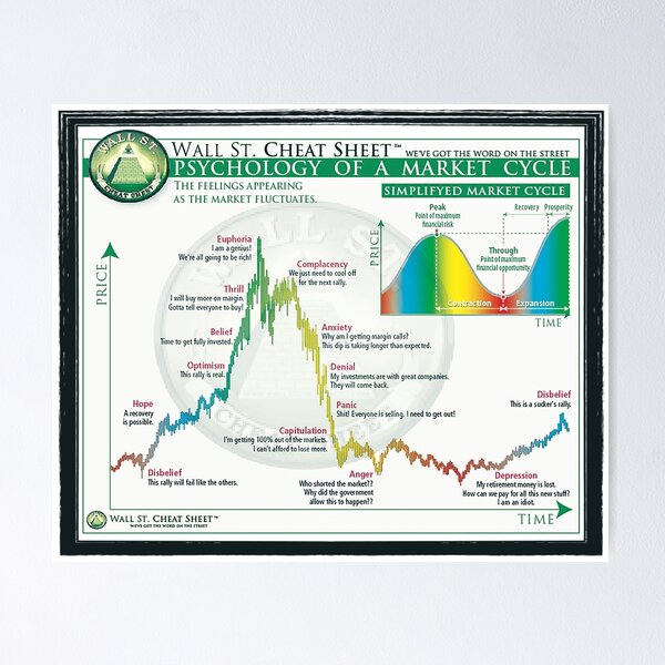 wallstreet lovers | Psychology of market cycle | wallstreet cheat sheet | trading patterns | bitcoin Poster