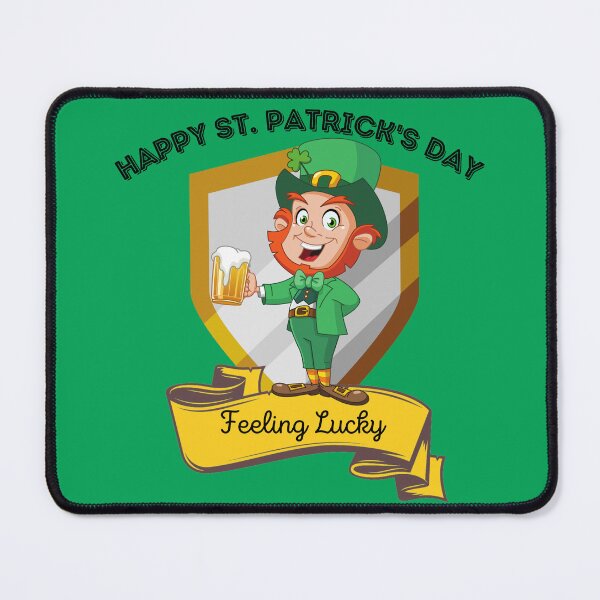 Item preview, Leprechaun in a shield Happy St. Patrick Design designed and sold by KoopTroop ⭐⭐⭐⭐⭐.
