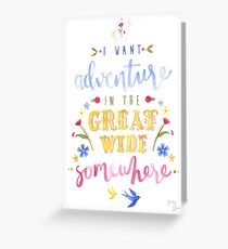 Beauty and the Beast Adventure Typography Greeting Card