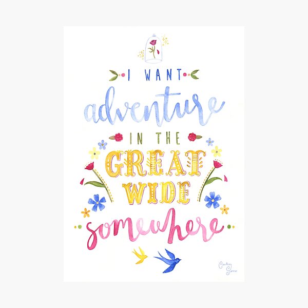 Beauty and the Beast Adventure Typography Photographic Print