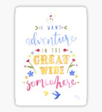 Beauty and the Beast Adventure Typography Sticker