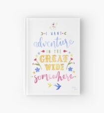 Cuaderno de tapa dura Tipografía de la aventura de la bella y la bestia