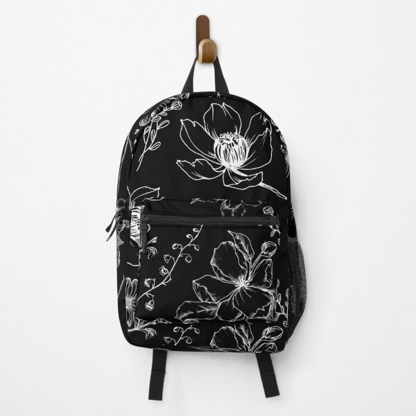 Black Flowers Backpacks for Sale Redbubble