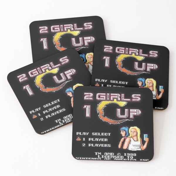 Item preview, Funny Meme, Contra Style, Two Girls One Cup, Video Game Meme designed and sold by MugzOnMugz.