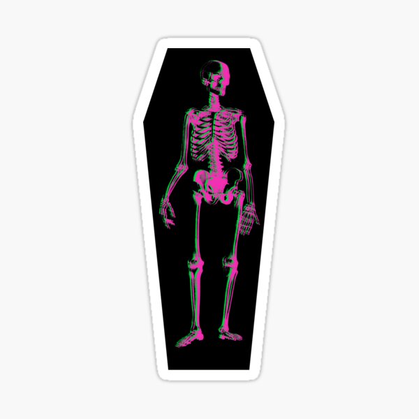 Punk Skeleton Pink Sticker