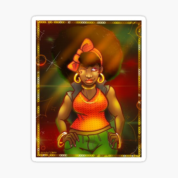 Lady Fro - Digital Art Sticker