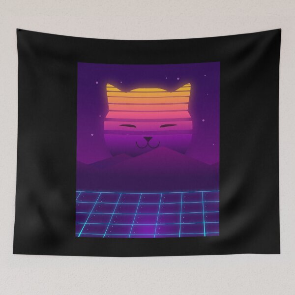 Item preview, Catwave Vaporcat Synthwave Motif 80s 90s Synth designed and sold by DerNerd.