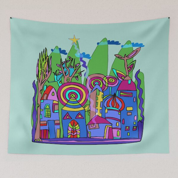 Item preview, Cityscape with Hunterhwasser designed and sold by Aurora Murgescu.