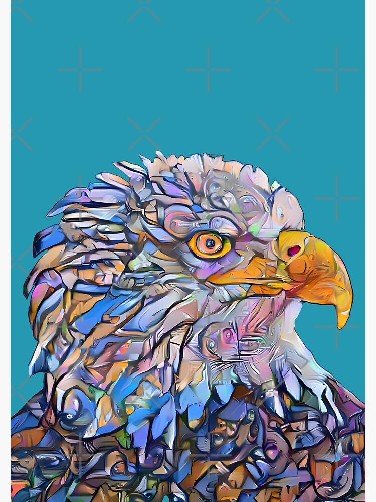 "Eagle Artwork Painting Graffiti style , Bald Eagle Blue Art Print