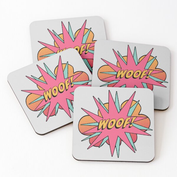 Item preview, Woof Dog Comic Burst Pink and Duck Egg Blue designed and sold by 8PawsStudio.