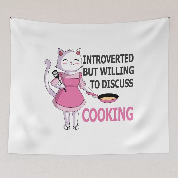 Item preview, Introverted But Willing To Discuss Cooking , Cats Kitten Pet Lover  designed and sold by SaliDesigner.