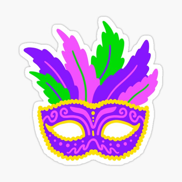 mardi gras mask stickers