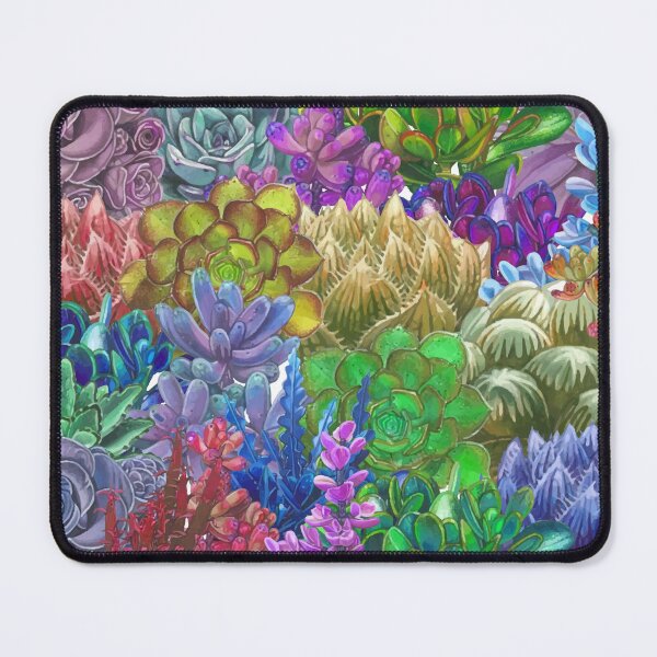 Item preview, collage of colorful watercolor painted succulents designed and sold by Cora Gregory.