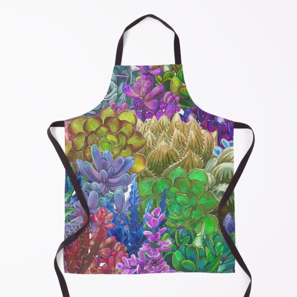 Item preview, collage of colorful watercolor painted succulents designed and sold by Cora Gregory.