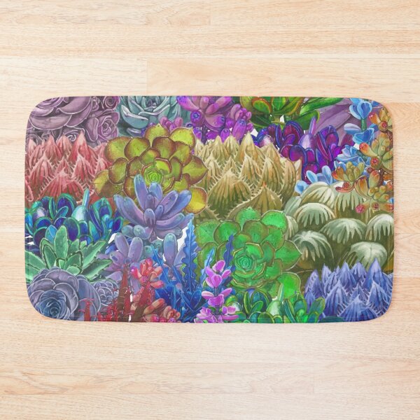Item preview, collage of colorful watercolor painted succulents designed and sold by Cora Gregory.