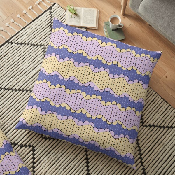 Abstract Waves and Stripes in Periwinkle Floor Pillow