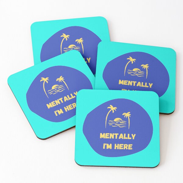 Item preview, BEACH (MENTALLY I'M HERE) – Tropical Beachy Vibes Blue designed and sold by justgateau.