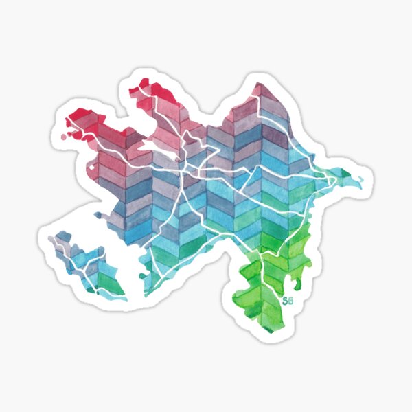 "Azerbaijan Sticker" Sticker by SharlaPaints | Redbubble