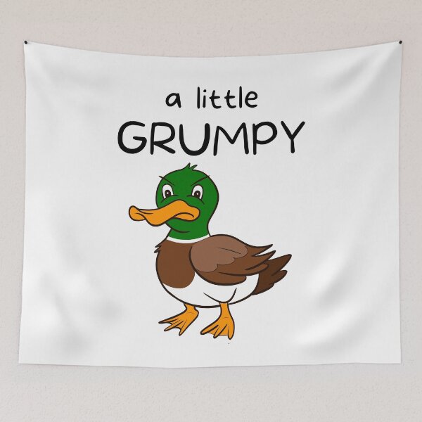 Item preview, A little Grumpy Duck Cartoon Drawing designed and sold by SparkyMae.