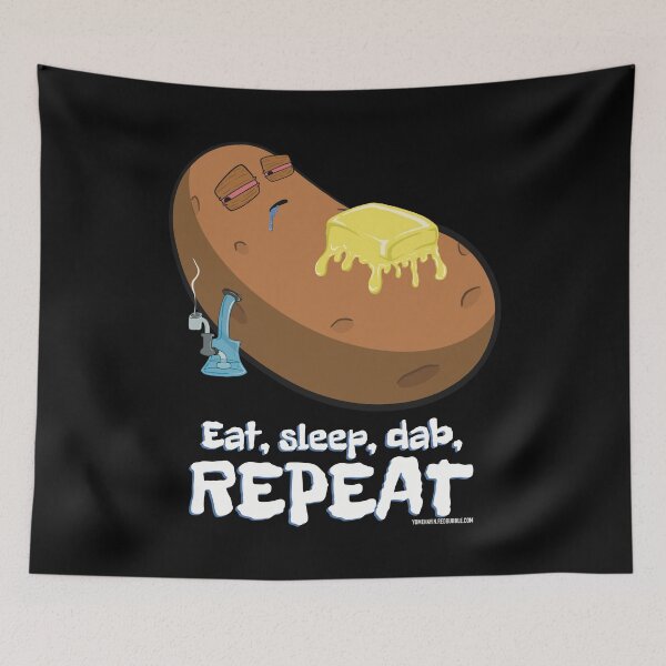 Item preview, Stoned baked potato cartoon-eat sleep dab repeat  designed and sold by YomeHayin.