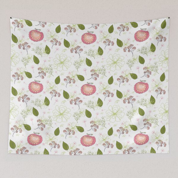 Item preview, Cute, Pretty Pink and Green Flower Pattern designed and sold by JanesCreations.
