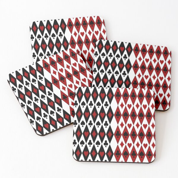 Item preview, Playing Card Suits Pattern Hearts Spades Diamonds Clovers Clowncore Circuscore designed and sold by PirateAvocado.